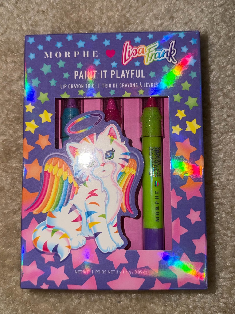 Morphe Lisa Frank Paint It Playful Lip Crayon Trio Limited Edition Brand New